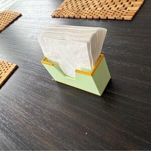 mint and gold napkin holder